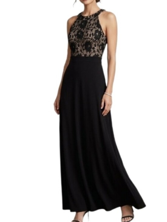 Enfocus Studio Dresses & Skirts - Enfocus Studio Dress Lace-Overlay Halter Vintage Evening Black Size 6